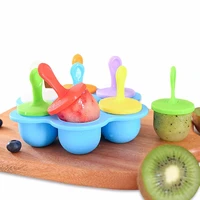 7 hole mini ice mold pops ice cream ball lolly maker popsicle molds baby diy food supplement tool fruit shake ice cream mould