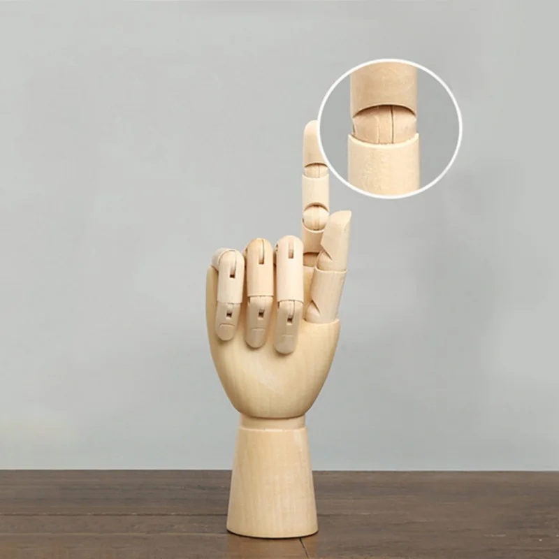 

7 Inch Wooden Mannequin Hand Realistic Wood Artist Hand Model Posable Flexible Fingers Manikin Hand