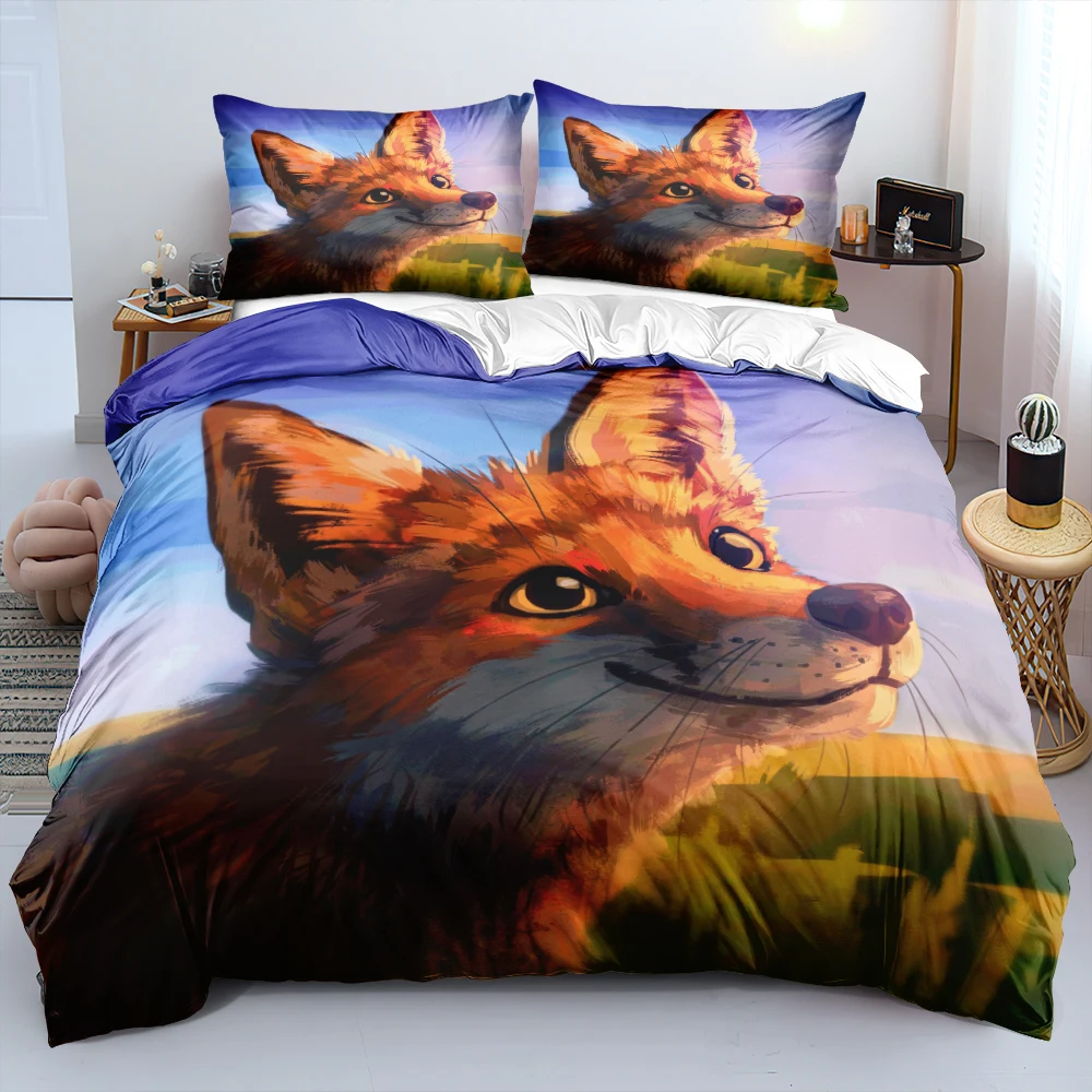 HD Fox Bedding Set Custom Design Quilt/Blanket Cover Twin Queen King Size 173x230cm Luxury Bed Linen Fashion Home Textile | Дом и сад
