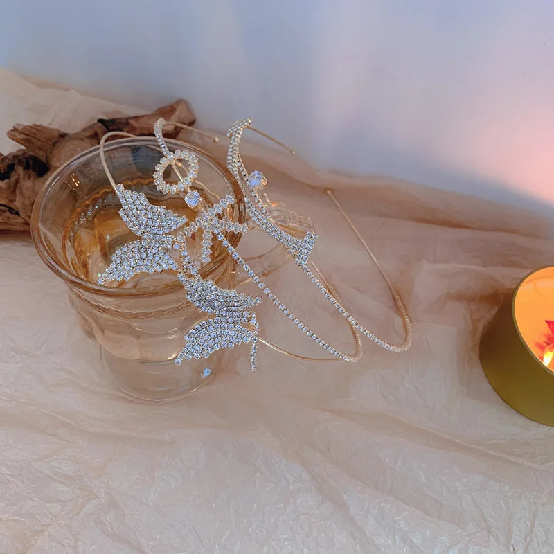 

Sweet Zircon Flowers Hairbands For Women Headbands Rhinestone Hair Bands Accessories Bows Fashion Girls Vintage