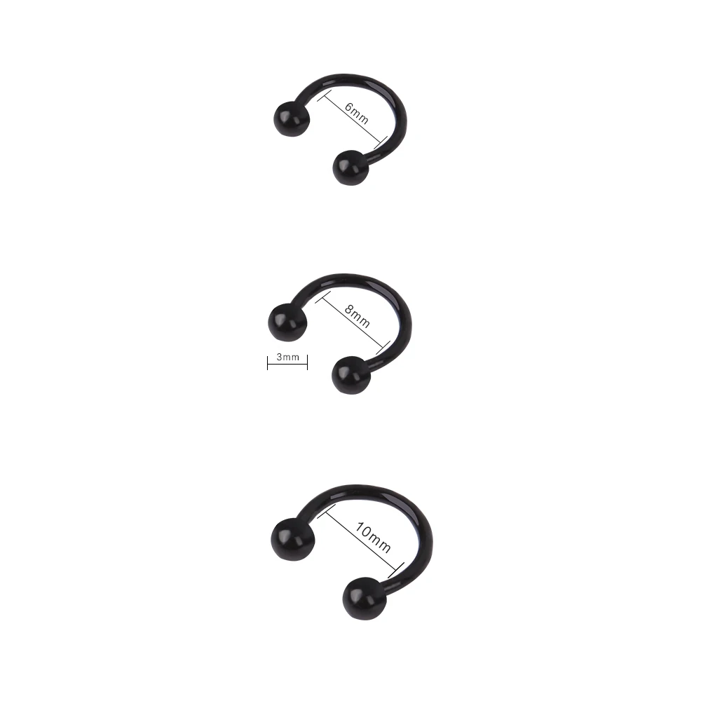 

2 Pcs Punk Stainless Steel Horseshoe Fake Nose Ring C Shaped Clip BCR Septum Lip Piercing Nose Lip Rings Hoop for Women Men