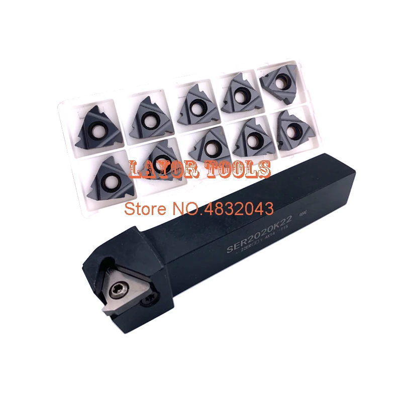 

SER1616H16 SER2020K16 SER2525M16 External Thread Turning Tools Lathe Cutter 16ER Carbide inserts CNC Holder