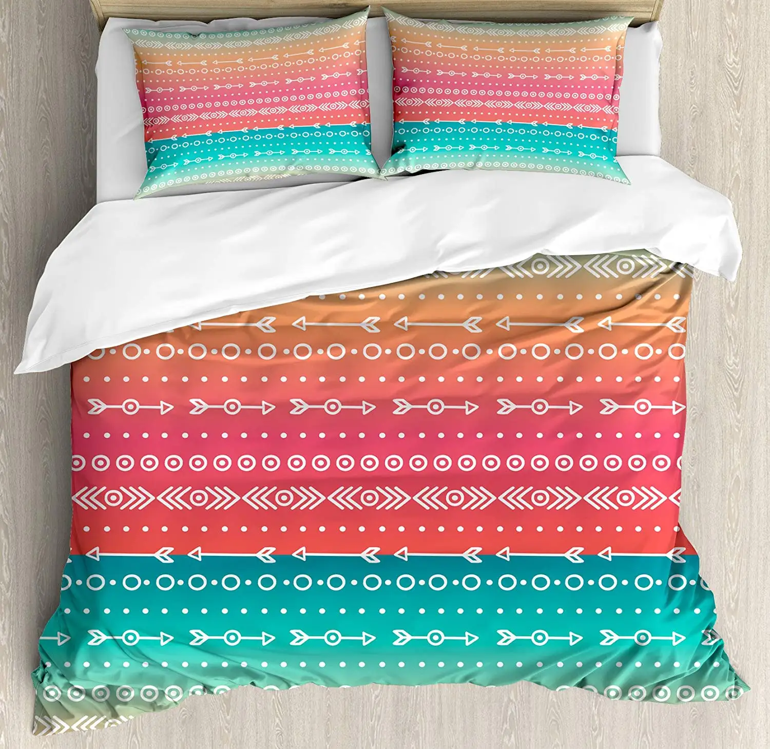Набор пододеяльников со стрелками от Ambesonne красочные этнические мотивы с