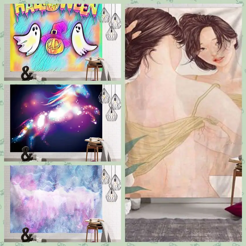 

Fantasy style Tapestry For Living Room Bedroom Bedspread Printed Wall Hanging Boho Decor Home Decoration