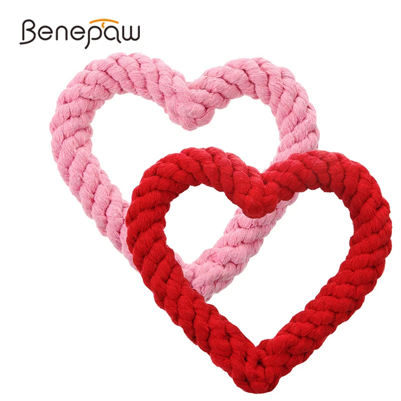 Benepaw День Святого Валентина в форме сердца собака Веревка игрушки набор Nontoixc