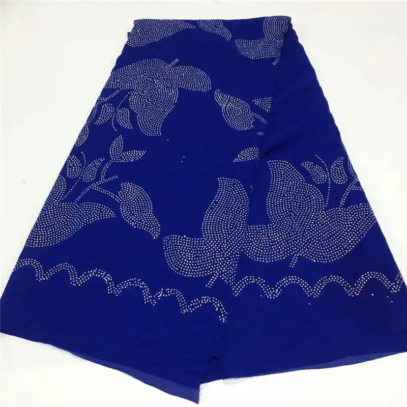 

2020, новейшая Высококачественная африканская шифоновая ткань для одежды, аккуратная вышивка на шифоновой ткани, 5 ярдов! LCFN11291