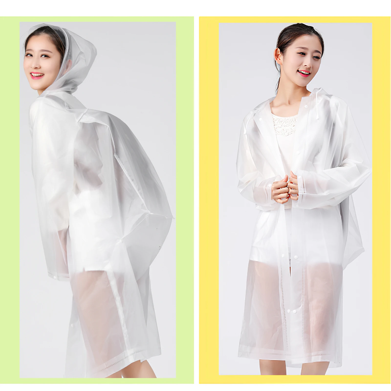 

Многоразовая Водонепроницаемая дождевая куртка, пальто, дождевик, пончо с капюшоном и отделением для рюкзака, прозрачный дождевик для взро...