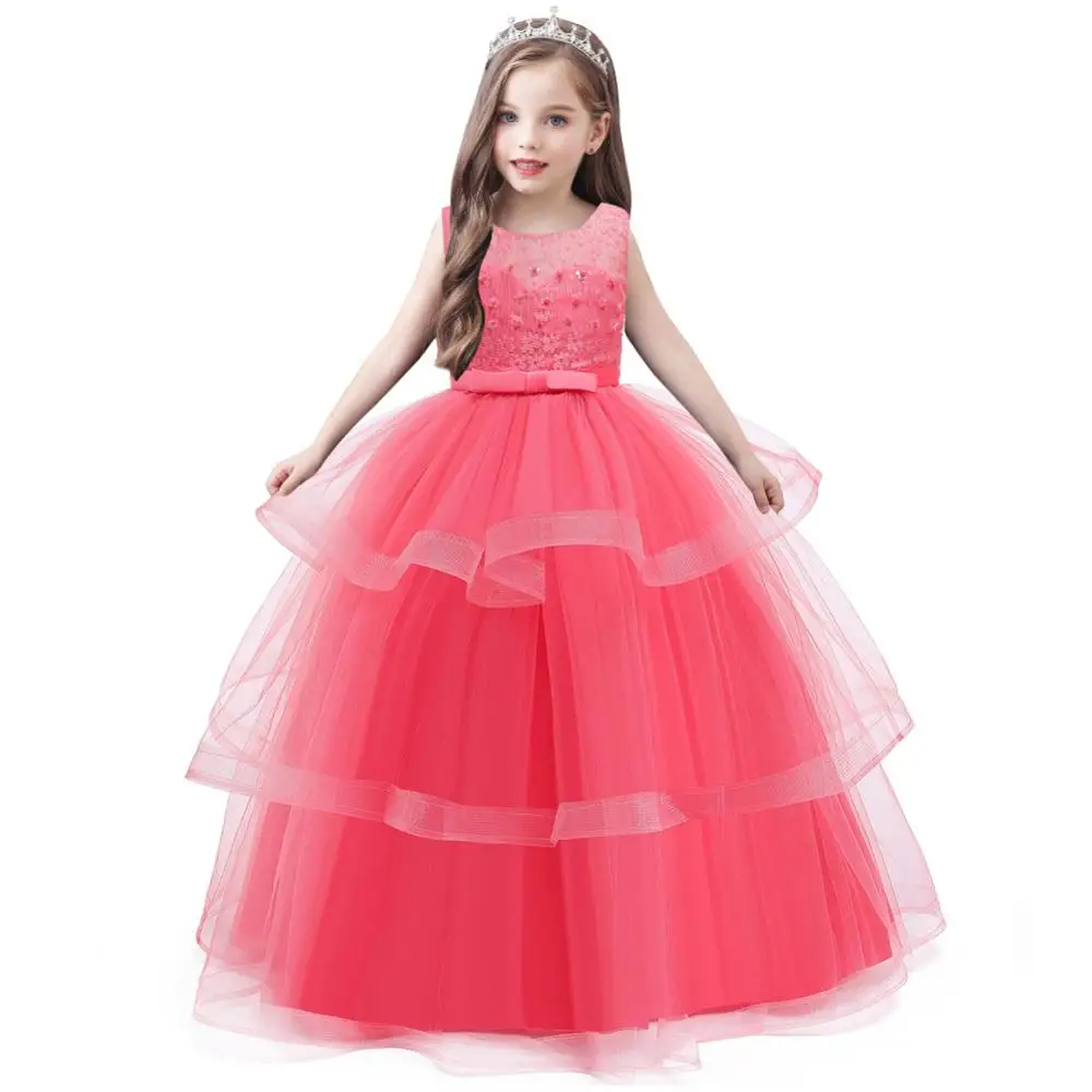 

Children Evening Party Dress Summer Teens Girls Formal Prom Princess Dress Kids Dresses For Girls Wedding Dress 8 10 12 14 Year