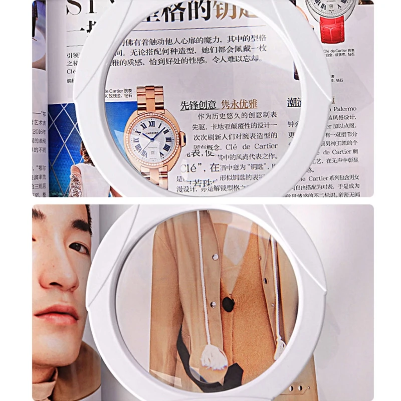 

5X 10X Rechargeable Magnifying Glass with Stand & Clamp ,Brightness Adjustable