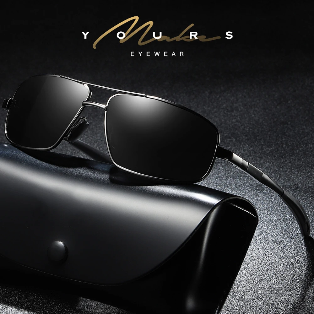 

High-end Squared Driver Sun Glasses Polarized Mirror Sunglasses Custom Made Myopia Minus Prescription Lens -1 to -6