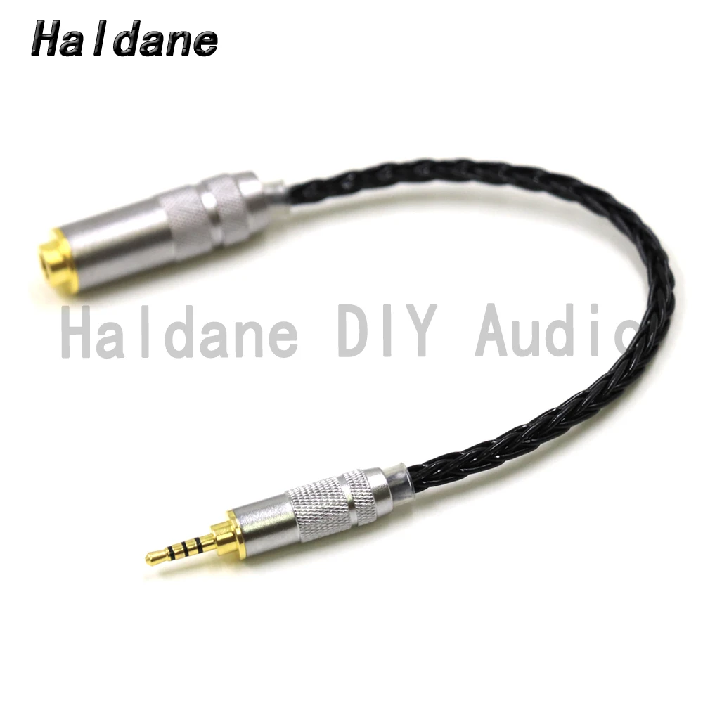 

Haldane HIFI 7N Silver Plated 2.5mm TRRS Balanced Male to 4.4mm Balanced Female Audio Adapter Cable 2.5 to 4.4 Connector （Black）