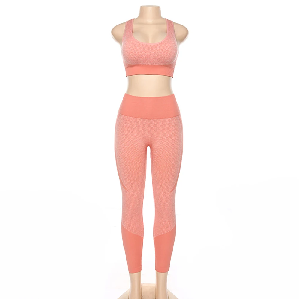 

Patchwork Fitness Yoga Set Sports Bra Pad and Leggings Women 2020 Gym Set Clothes Criss-cross Sporty Workout Sportswear Suit
