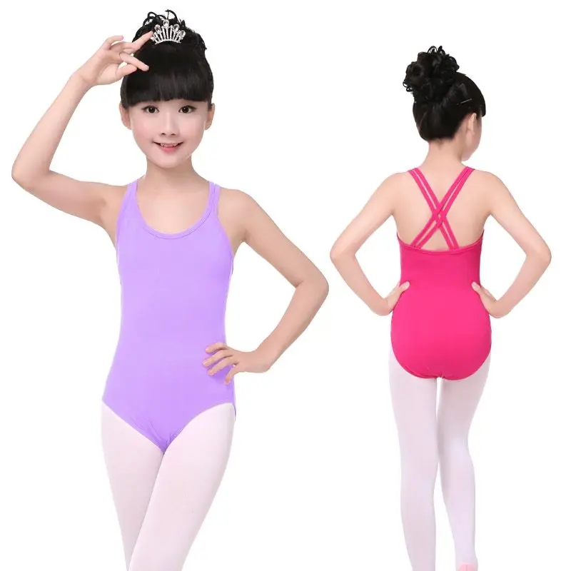 

2020 Ballet Dance Camisole Leotard sweater Kids Double Strap Leotard Gymnastics for Girls