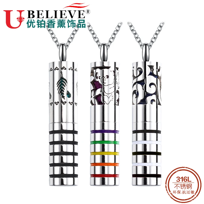 Ubelieve, круглый диффузор для эфирного масла, подвеска ароматерапия из нержавеющей стали, для женщин