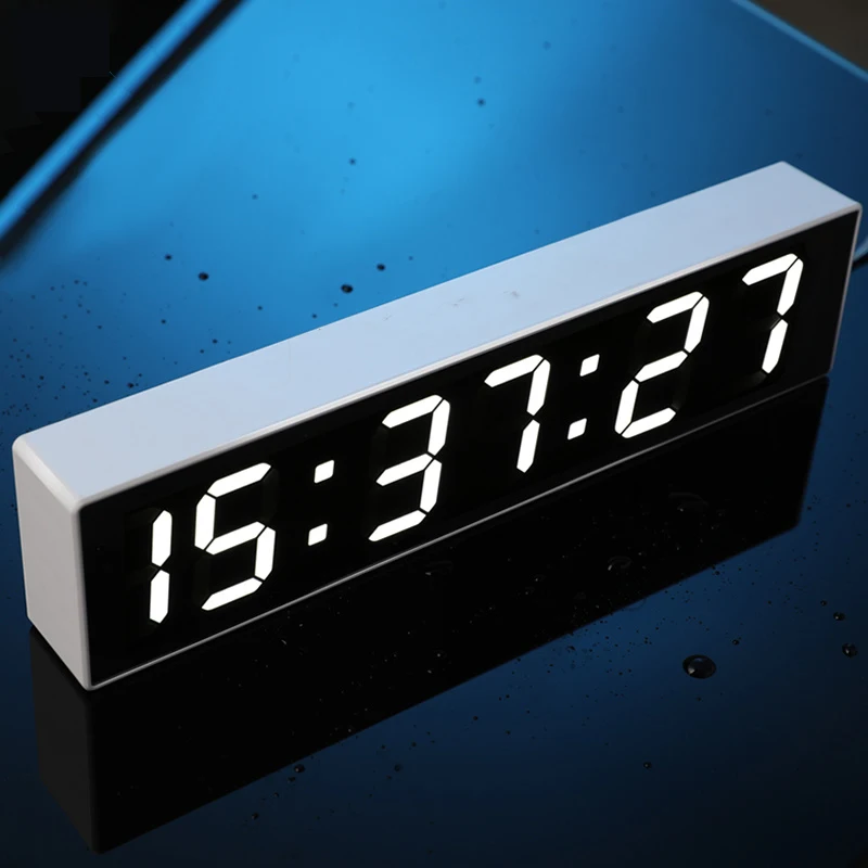 ЖК цифровой будильник большой экран температурный дисплей зеркало Повтор тихий