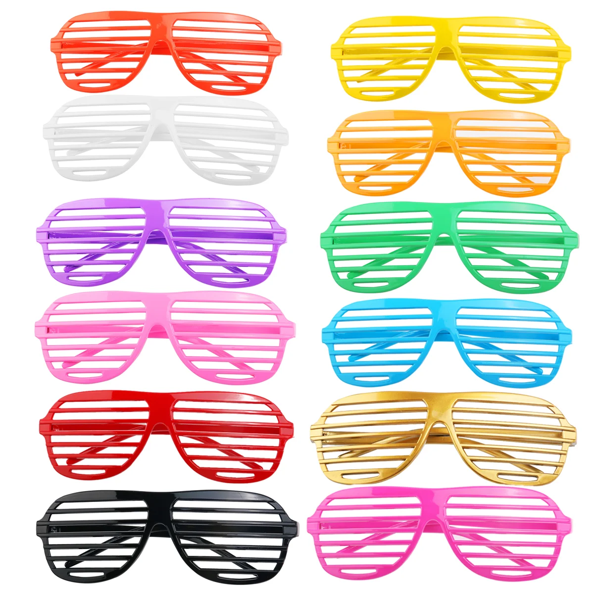 

24pcs Fashion Plastic Shutter Shades Glasses Sunglasses Eyewear Club Party Cosplay Props (Random Color)