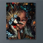 Алмазная 5D картина с африканскими цветами для женщин, настенное искусство сделай сам, вышивка крестиком, Современная декоративная картина для индейских девушек, квадратная, Круглая Мозаика d