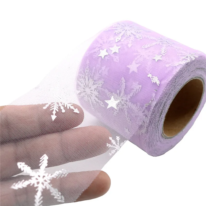 25Y Снежинка Тюль катушка рулон ткани Свадьба День Рождения украшения фестиваль
