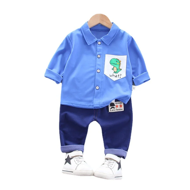 

Kids Infant Cartoon Costume New Spring Autumn Children Clothes Baby Boys Girls Casual Shirt Pants 2Pcs/sets Toddler Sportswear