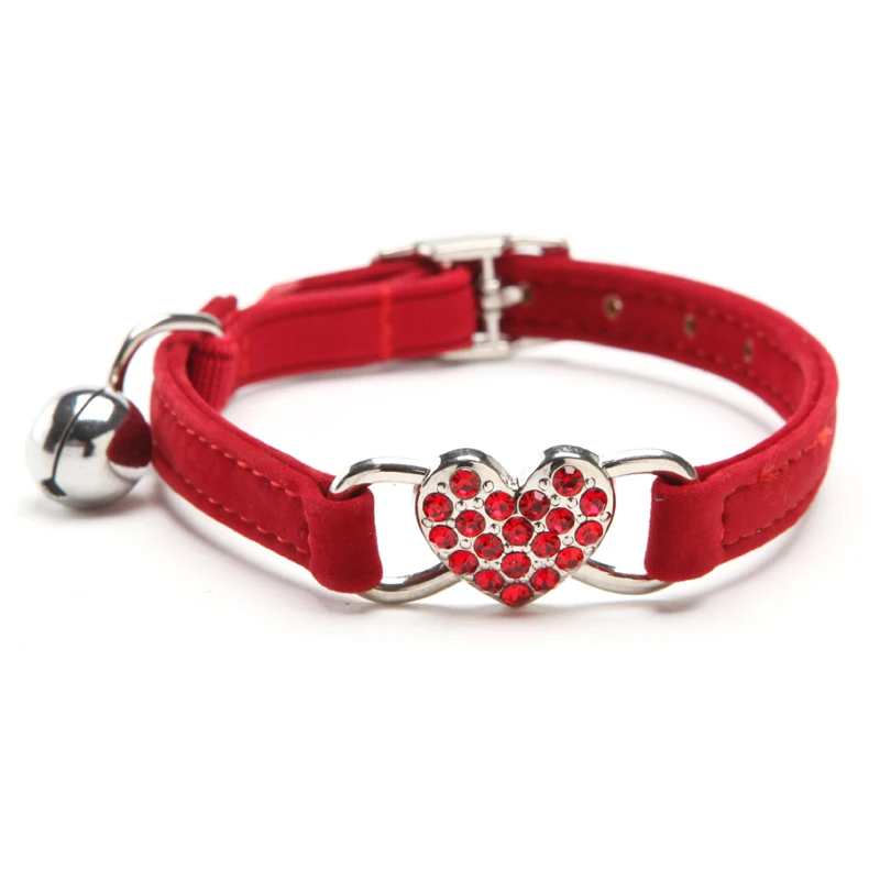 Стразы ожерелье для кошек в форме сердца и щенков безопасное эластичное