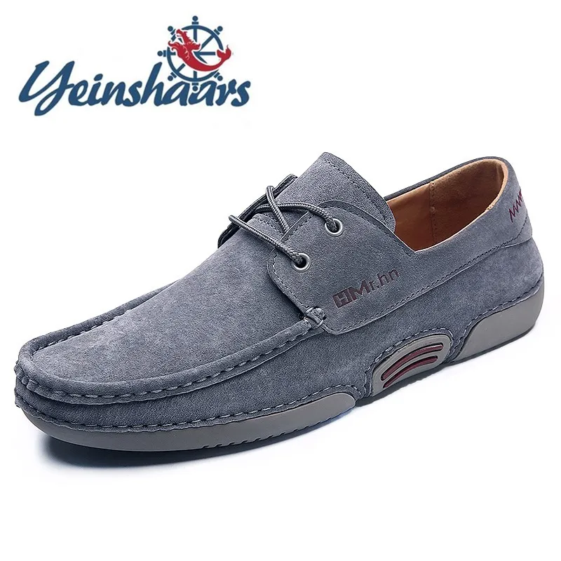 

High Quality Mens Shoes Suede Casual Leather Shoes Men Spring Autumn Lace-up Lightweight Antiskid Sneakers Fashion Outdoor Shoes