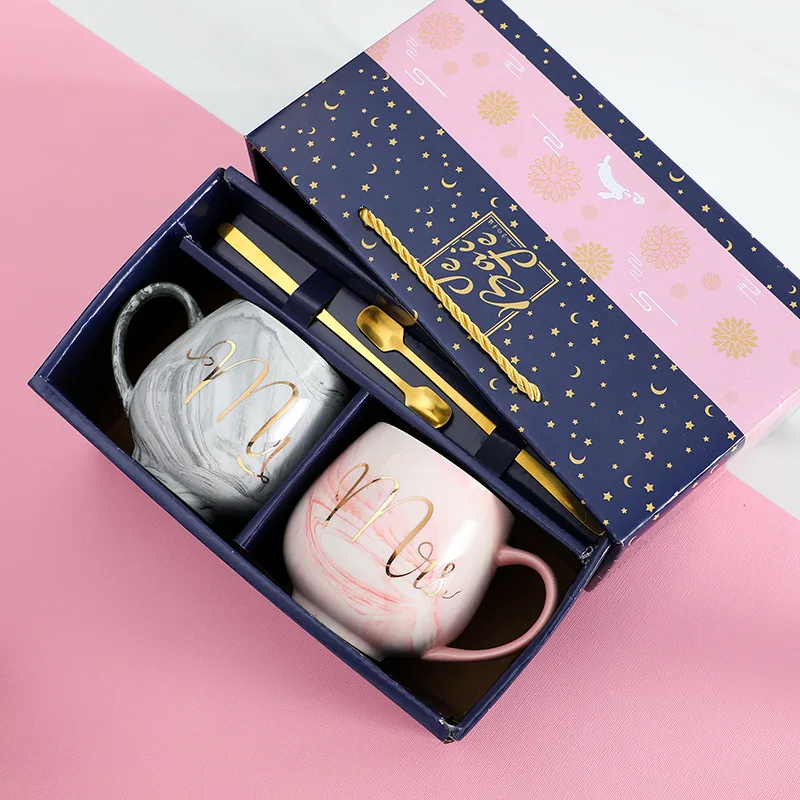 

Coffee Cup Ceramic Couple Mugs Wedding Christmas Gift Pink Grey Love Heart Milk Tea Marble Mug With Spoon кружка для чая