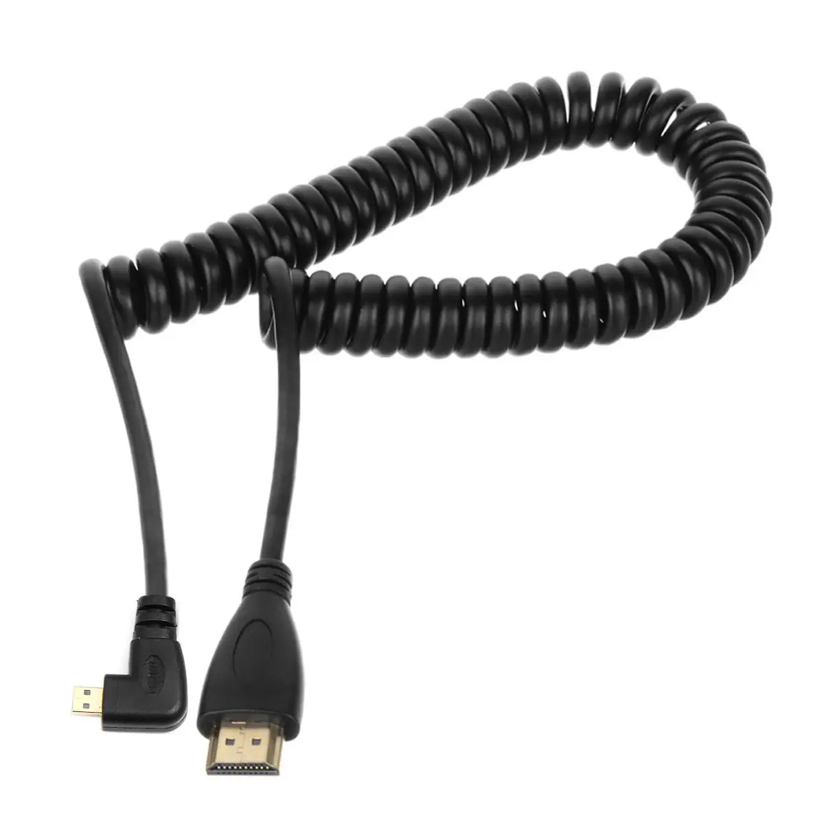 Эластичный пружинный левый и правый угловой 90 градусов Micro HDMI к Мужской HDTV кабель