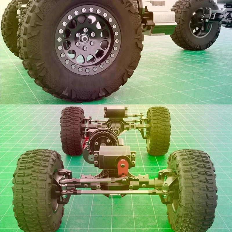 

2 Set RC Car Part: 1 Set Metal Trailer Hook Connector Coupler & 1 Set 120mm 2.2In Mud Grappler Rubber Tyre Wheel Tires