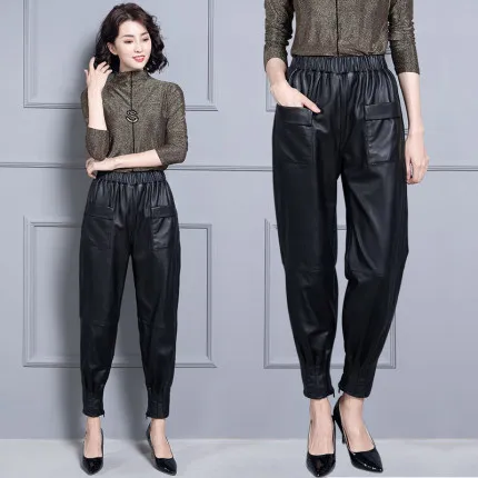 

Женские модные брюки из натуральной овечьей кожи KP1, 2020