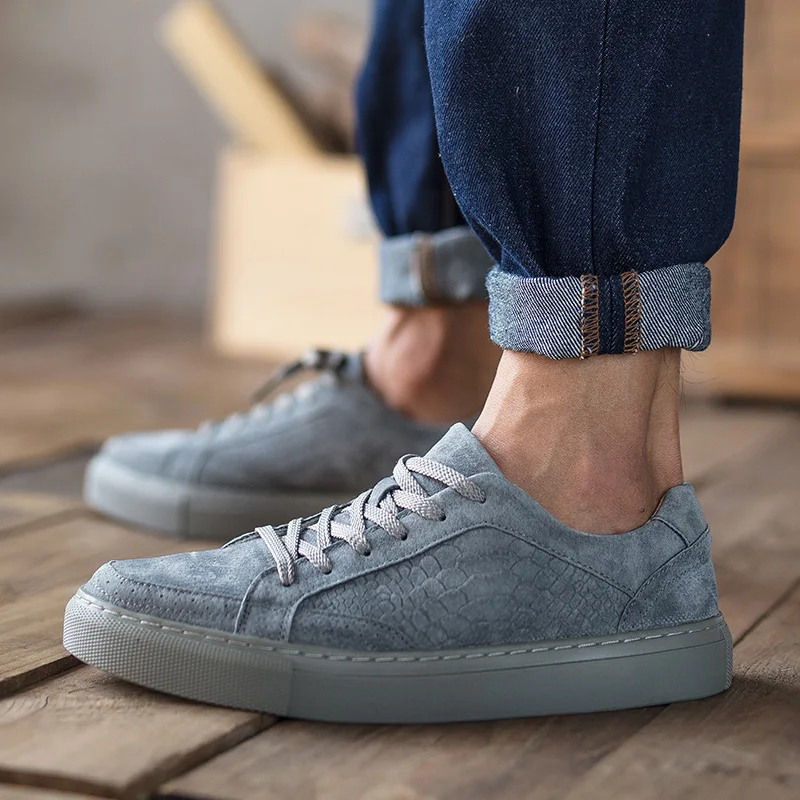 Кроссовки мужские из натуральной кожи на шнуровке Повседневная дышащая Уличная