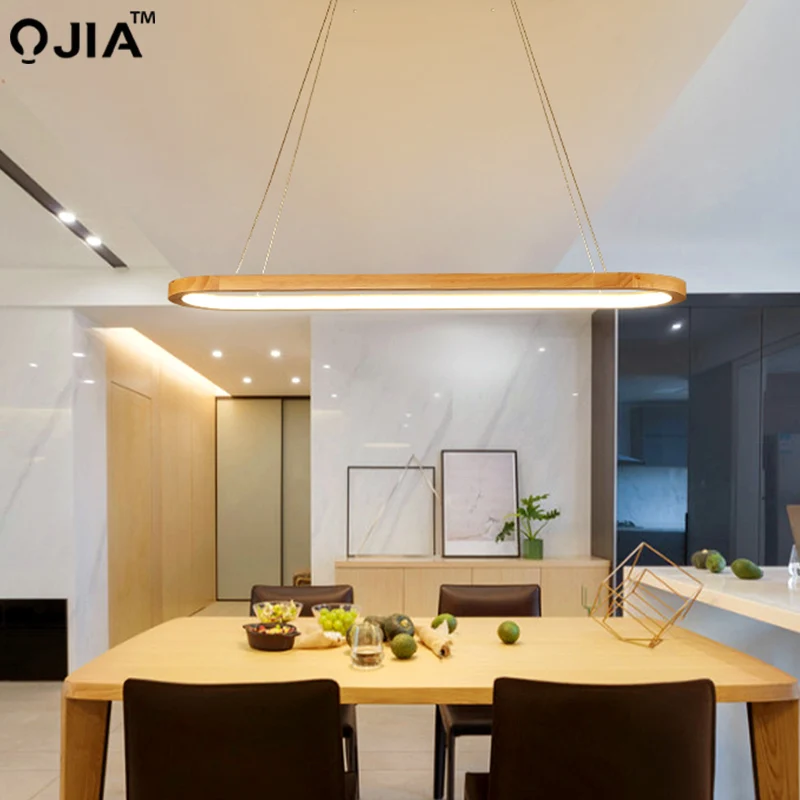 Lámpara colgante moderna de madera auténtica, luces interiores para comedor, mesa de salón, estudio, cocina, decoración minimalista de lujo