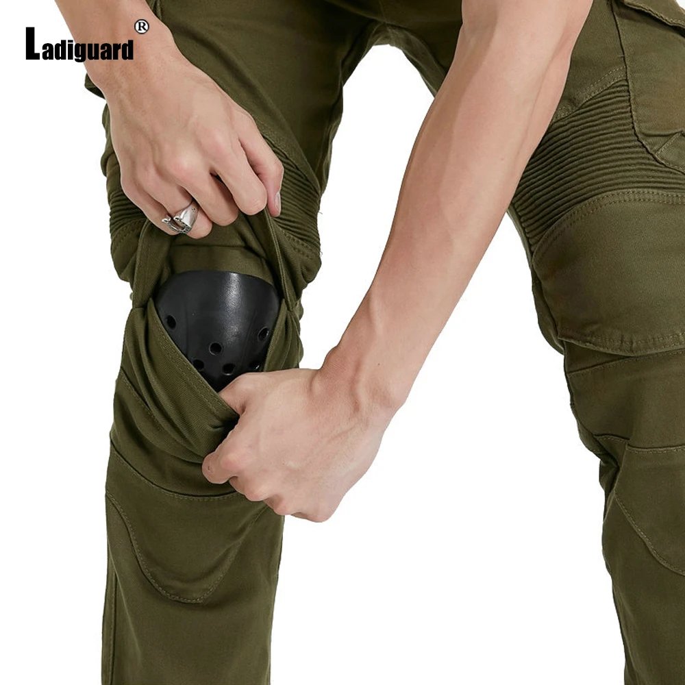 

Ladiguard Plus Size 4xl Men Jeans Pant 2021 Spring Autumn Bike Slim Pants Male Padding Trouser New Patchwork Outdoor Demin Pant