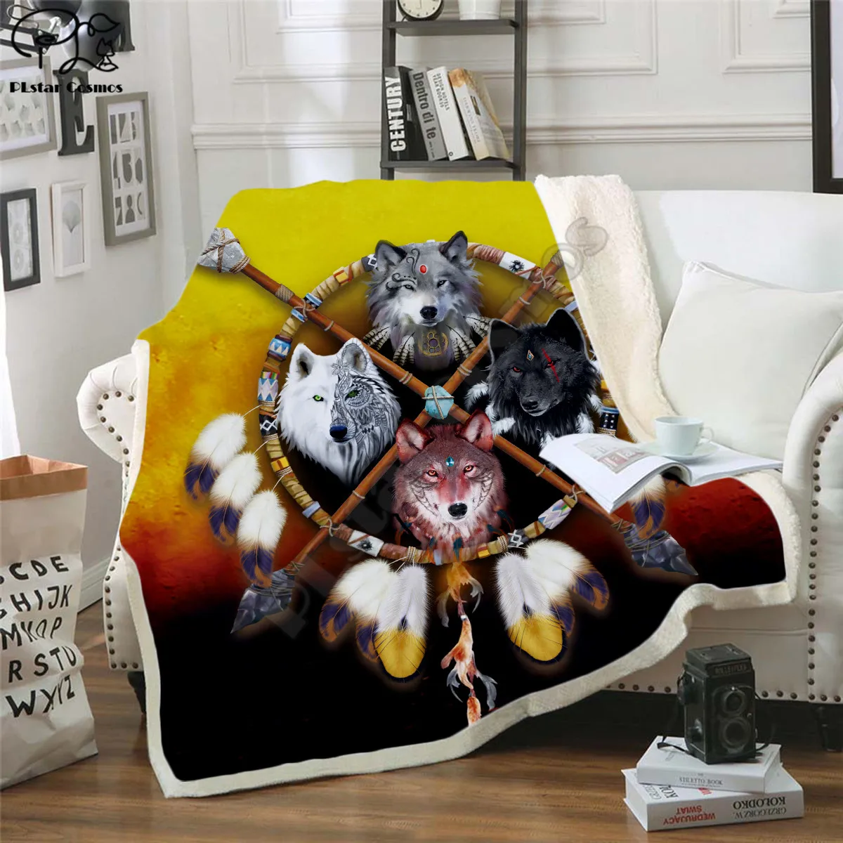 

Wolf Fleece Blanket 3D full printed Wearable Blanket Adults/kids Fleece Blanket HOME ACCESSORIES drop shippng style-3