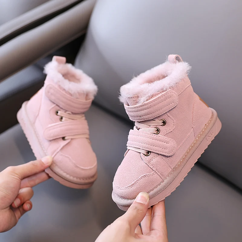 Зимние Girls'Snow сапоги 2021 новые теплые нескользящей низкой подошве для мальчиков