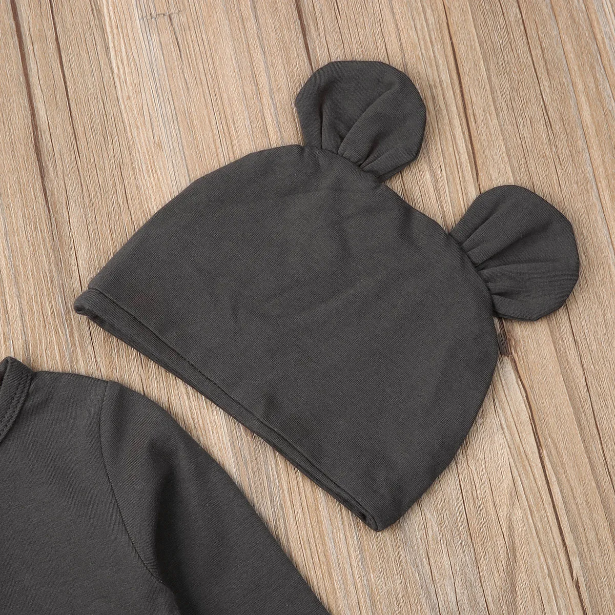 Удобный комбинезон для новорожденных однотонный хлопковый с длинными рукавами +