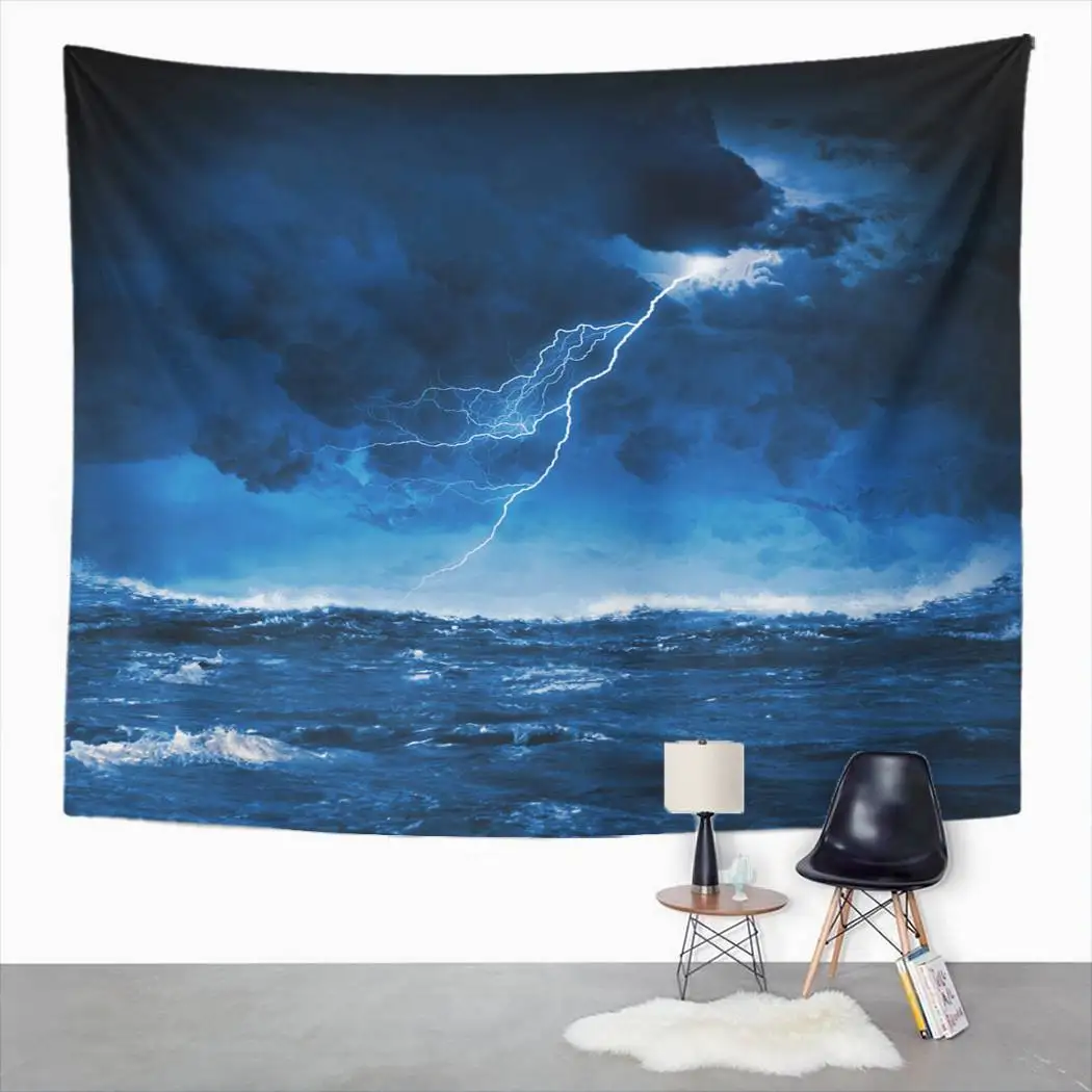 

Light Blue Tapestry Sea Big Wave Tapestry For Bedroom Room Decor Wall Hanging Wall Art Tapestry Picnic Mat Beach Towel Bed Cover