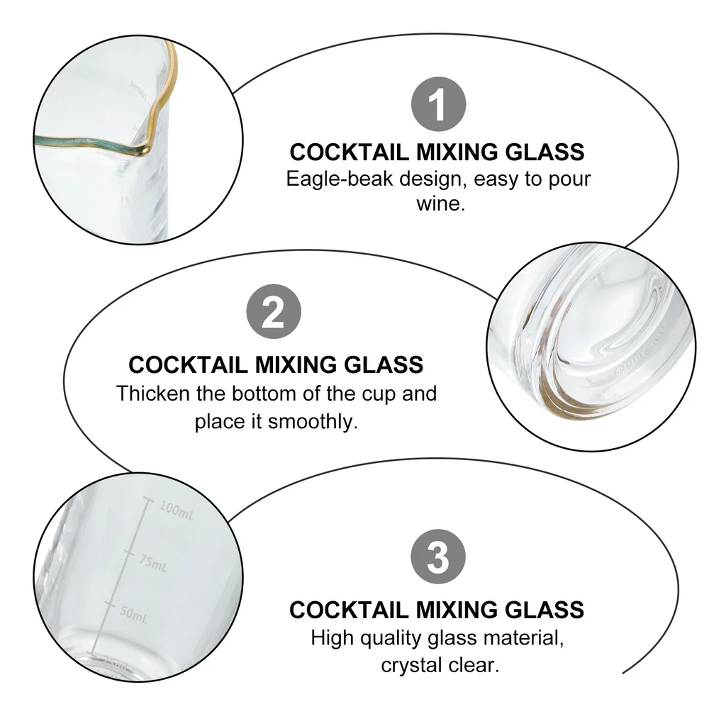 

1Pc 100ML Mixing Glass Bar Mixing Glass for Stirred Cocktails (Transparent)