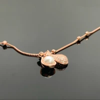 s925 pure silver rose gold zircon fortune bag ornament womens thin bracelet elongated pendant jewelry accessories simple