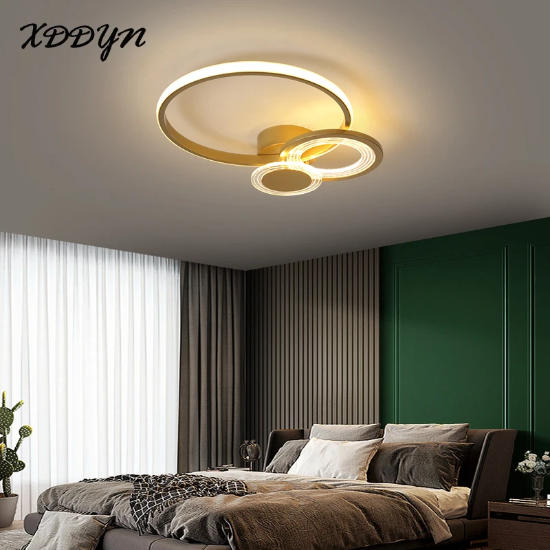 

6 Rings Modern Led Ceiling Light For Living room Foyer Dining room Bedroom Acrylic Home Lustre Ceiling Lamp Fixtures 110V 220V