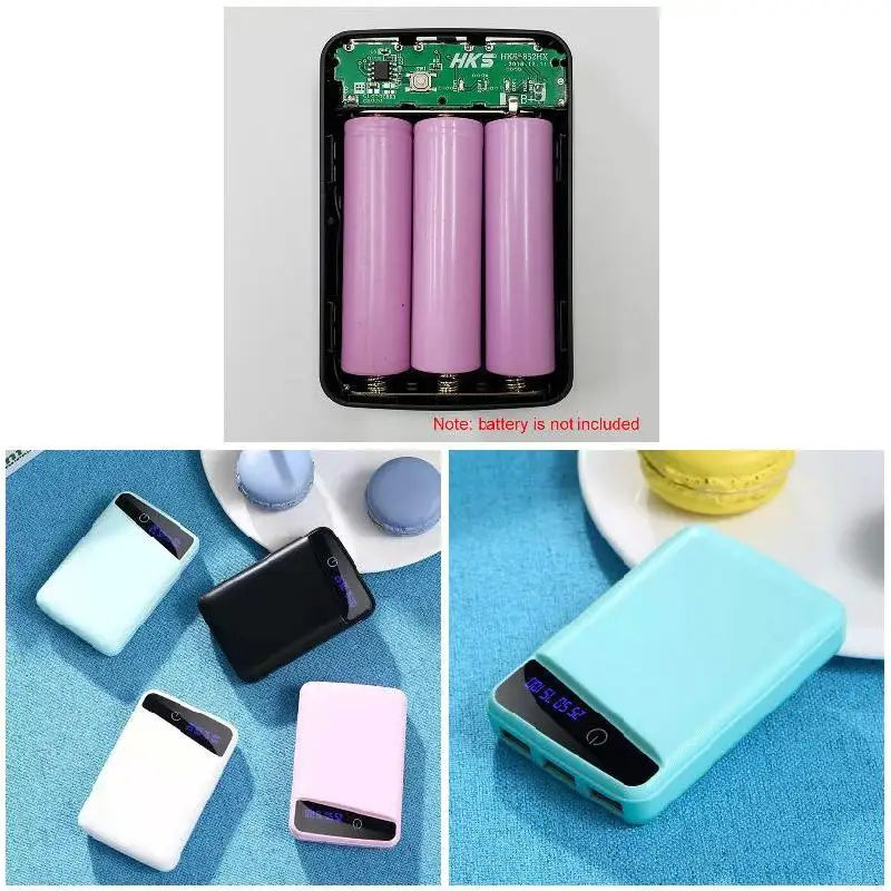 3 Pcs 18650 Battery Charger Cover Power Bank Case DIY Box USB Ports S55 | Электроника
