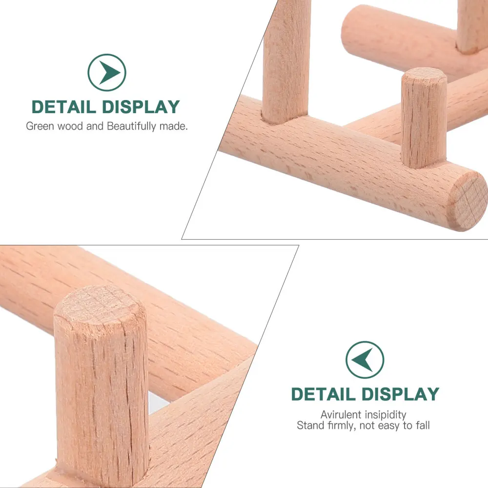 

2pcs Desktop Tea Cakes Display Racks Plate Dish Storage Racks Wooden Racks
