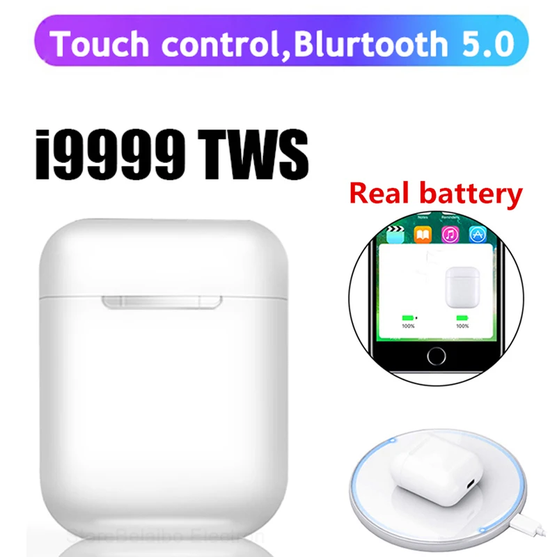 i9999 TWS Pop up Wireless Bluetooth 5.0 Earphone Headset Earbuds Ear Phone Buds 6D Bass PK i12 i2000 i1000 i10000 i9000 TWS