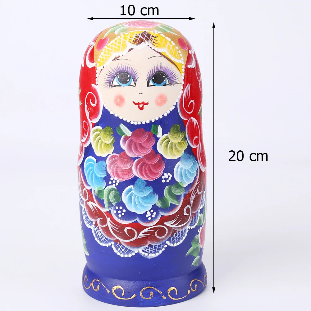 

Fashion 7-Layers Russian Nesting Dolls Matryoshka Dolls Lovely Wooden Flower Handmade Painted Russian Babushka Dolls Gift Toy#20