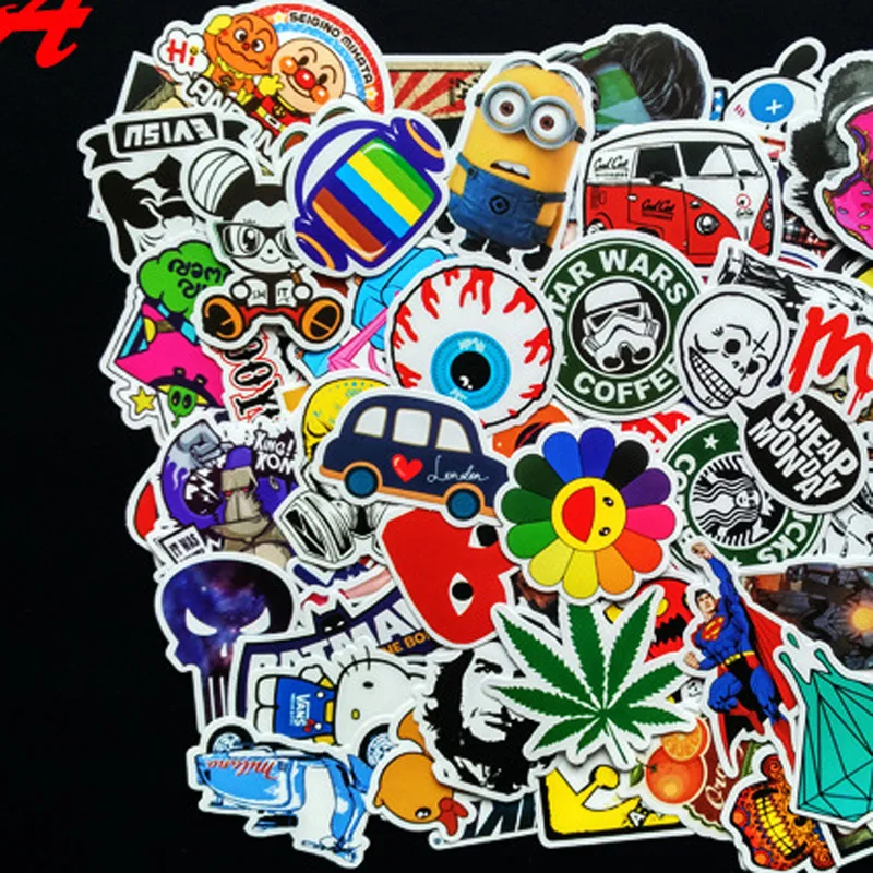 100 шт смешанные наклейки для автомобиля скейтборда ноутбука багажа сноуборда