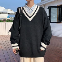 men autumn winter large v neck sweater coat 2021 new exterior pullover couples long sleeve within a college package mail