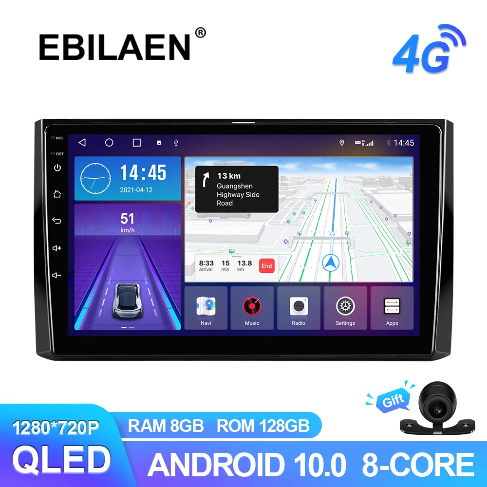 

EBILAEN Android 10,0 автомобильный радиопроигрыватель для Skoda Kodiaq 2017- 2019 GPS-навигация видеомагнитофон беспроводная камера Carplay RDS 4G