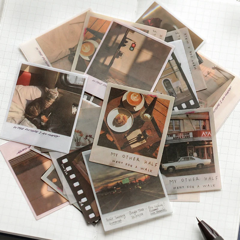 

40 Pcs/Set Vintage Stickers kawaii Decorative Paper DIY Scrapbooking Stickers For Students Cute Stationary Accessories Supplies