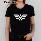 Женская футболка с принтом Wonder Harajuku Uzzlang, футболки, корейские топы с круглым вырезом, летние женские футболки с коротким рукавом, Camiseta Mujer