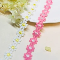 pink polyester lace trim fabric ribbons baby clothes pastoral small daisy hats bags decoration diy dress skirt edge accessories