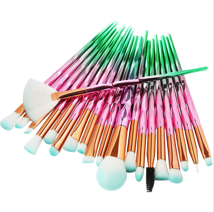 

20Pcs Diamond Makeup Brushes Set Powder Foundation Blush Blending Eye shadow Lip Cosmetic Beauty Make Up Brush Pincel Maquiagem